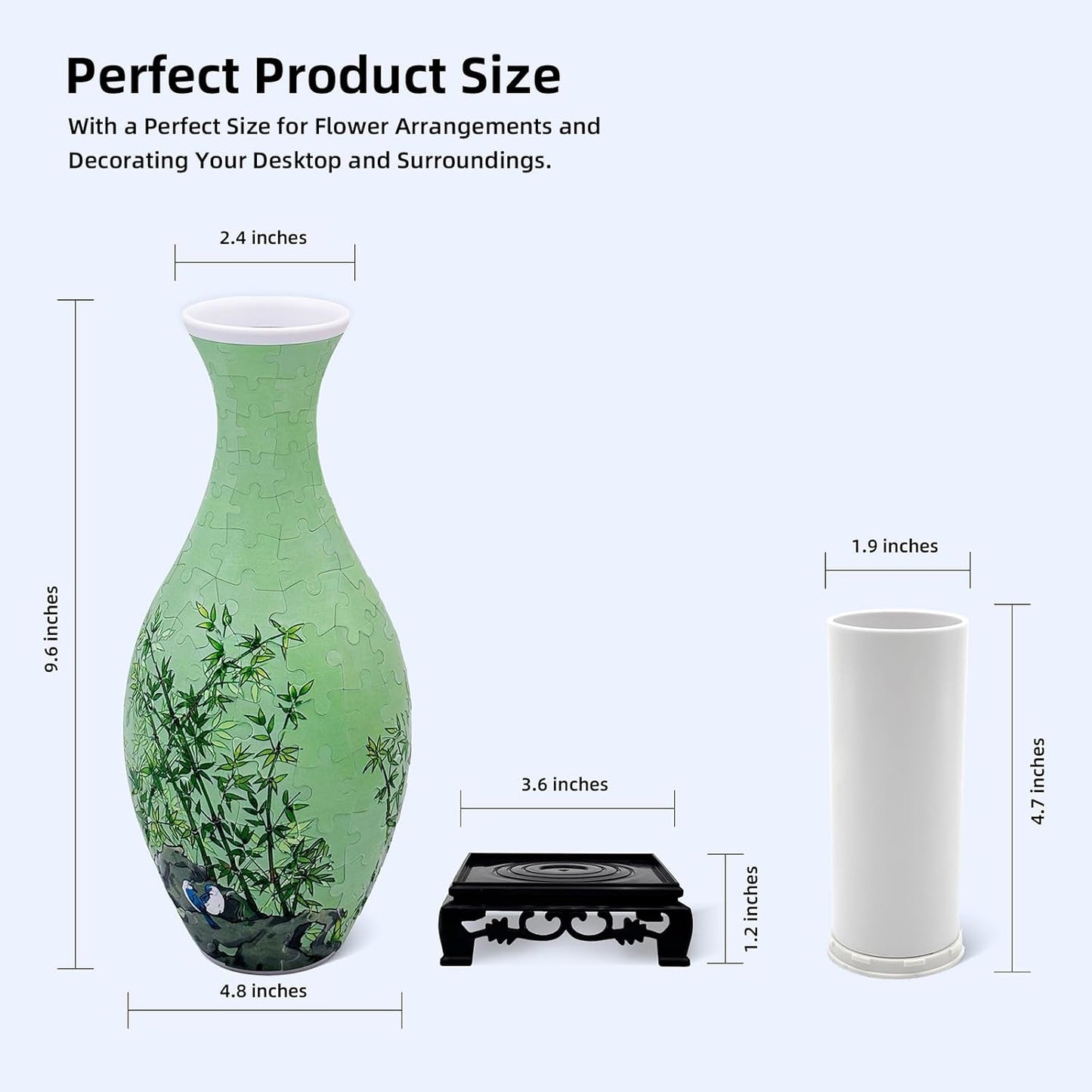 B1:DIY Bamboo Plant Vase Set for Home & Office Decor, Building Sets