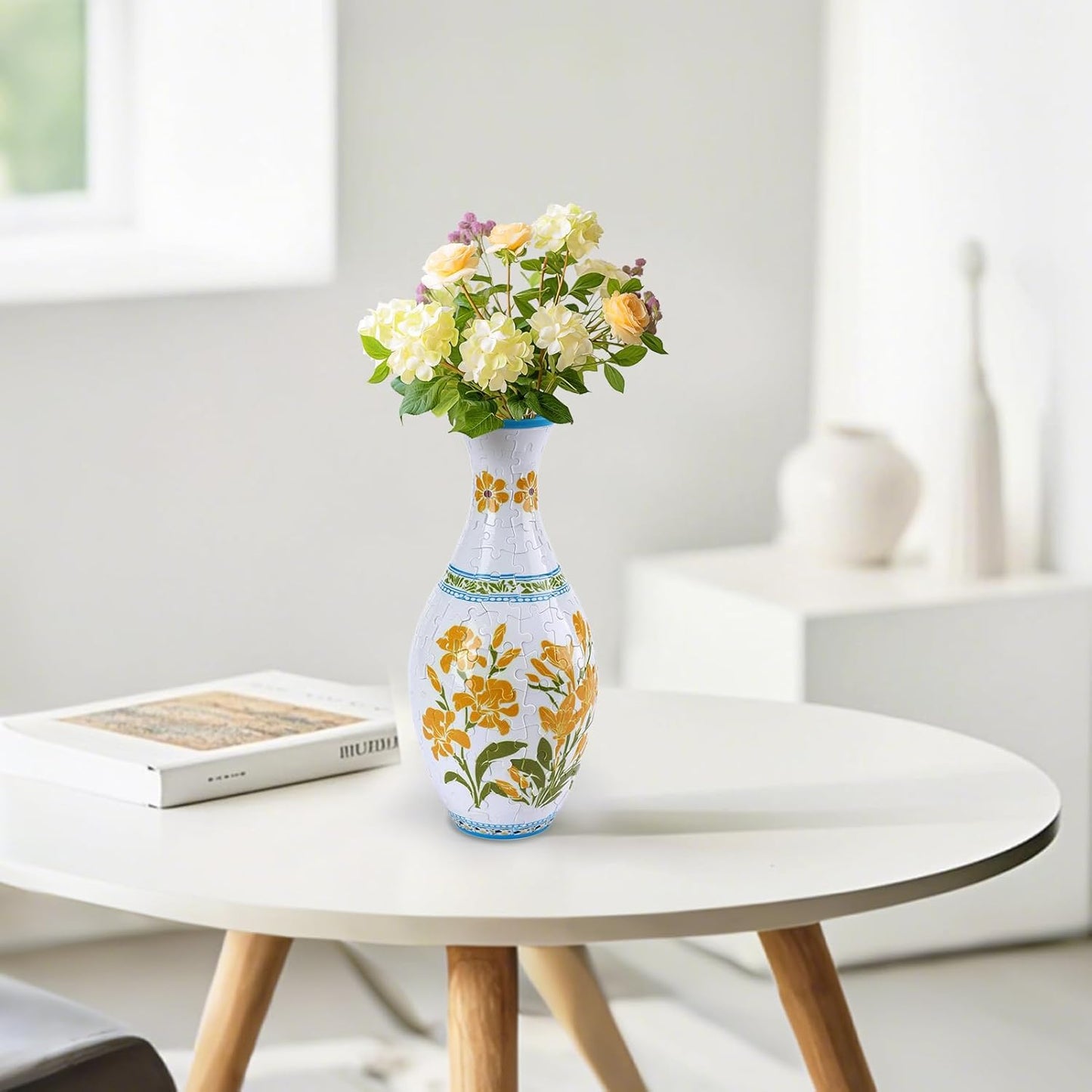C2:Unique 3D Puzzle for Adults - 160 Pieces of Puzzle Vase, Cananga Odorata Themed Art Projects Gift for Women Housewarming Home Decoration