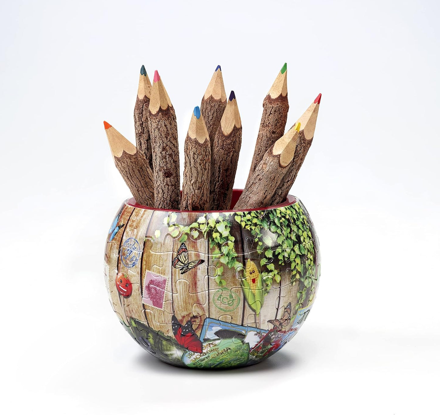 ’Grow a Garden' 3D Flowerpot Puzzle - 80 Pieces by Spartan & The Green Egg - Includes 3 Mini Hedgehogs and 3 Mini Mushrooms - 4in x 4in x 4in (10.16cm x 10.16cm)
