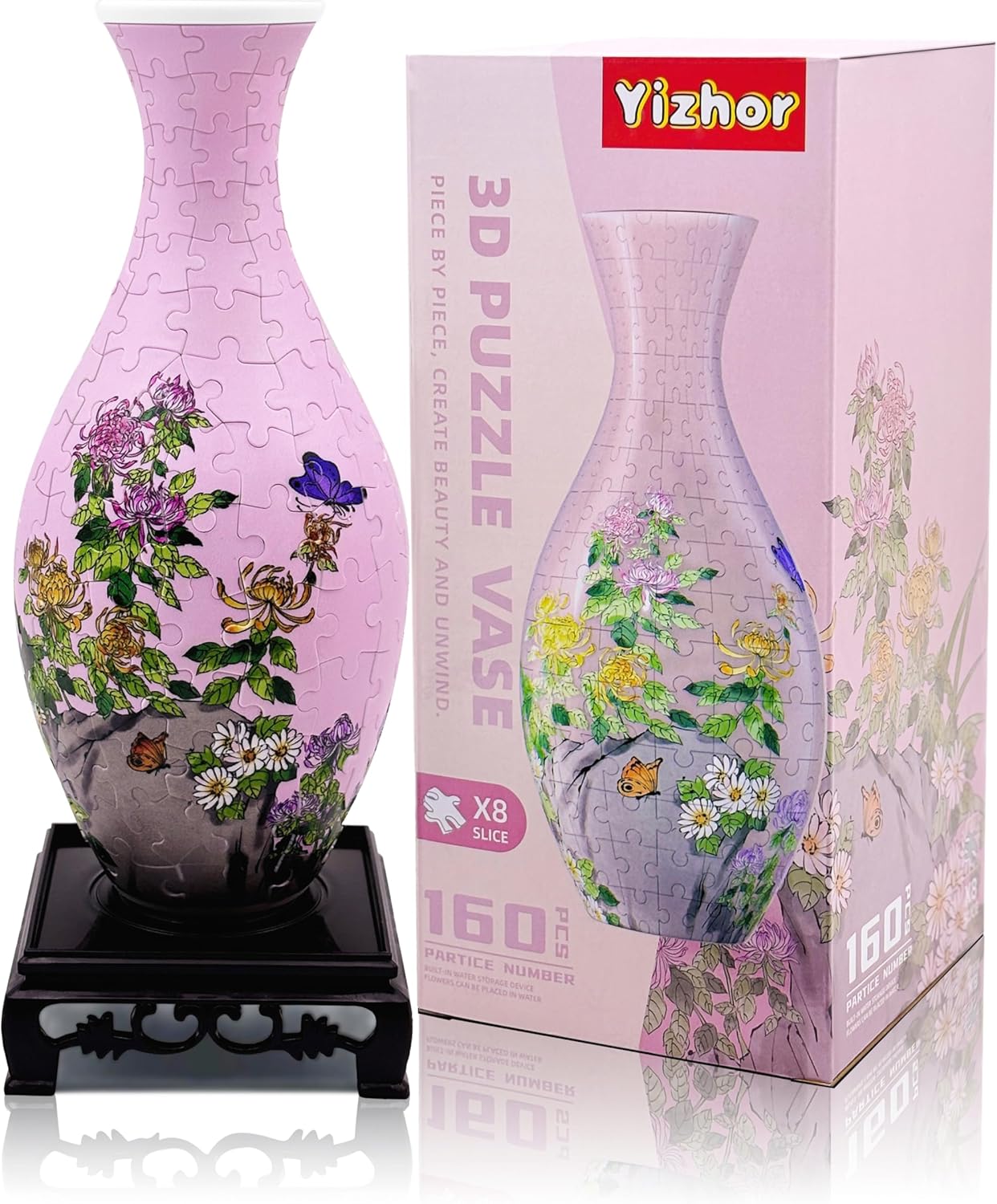 B2:DIY Vase Kit for Unique Home & Office Decor, Creative Gift for Mom, Women & Men, 4D Jigsaw Craft for Arts