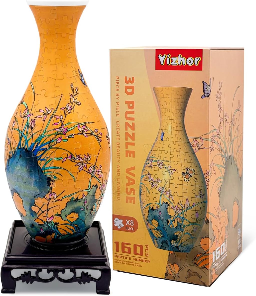 B4: DIY Vase Kit for Unique Home & Office Decor, Creative Gift for Mom, Women & Men, 4D Jigsaw Craft for Arts