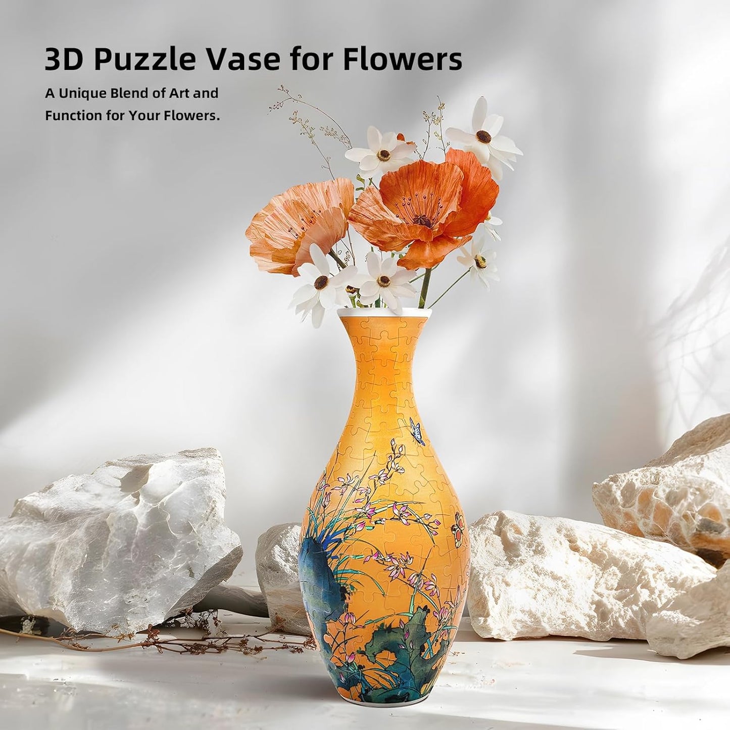 B4: DIY Vase Kit for Unique Home & Office Decor, Creative Gift for Mom, Women & Men, 4D Jigsaw Craft for Arts