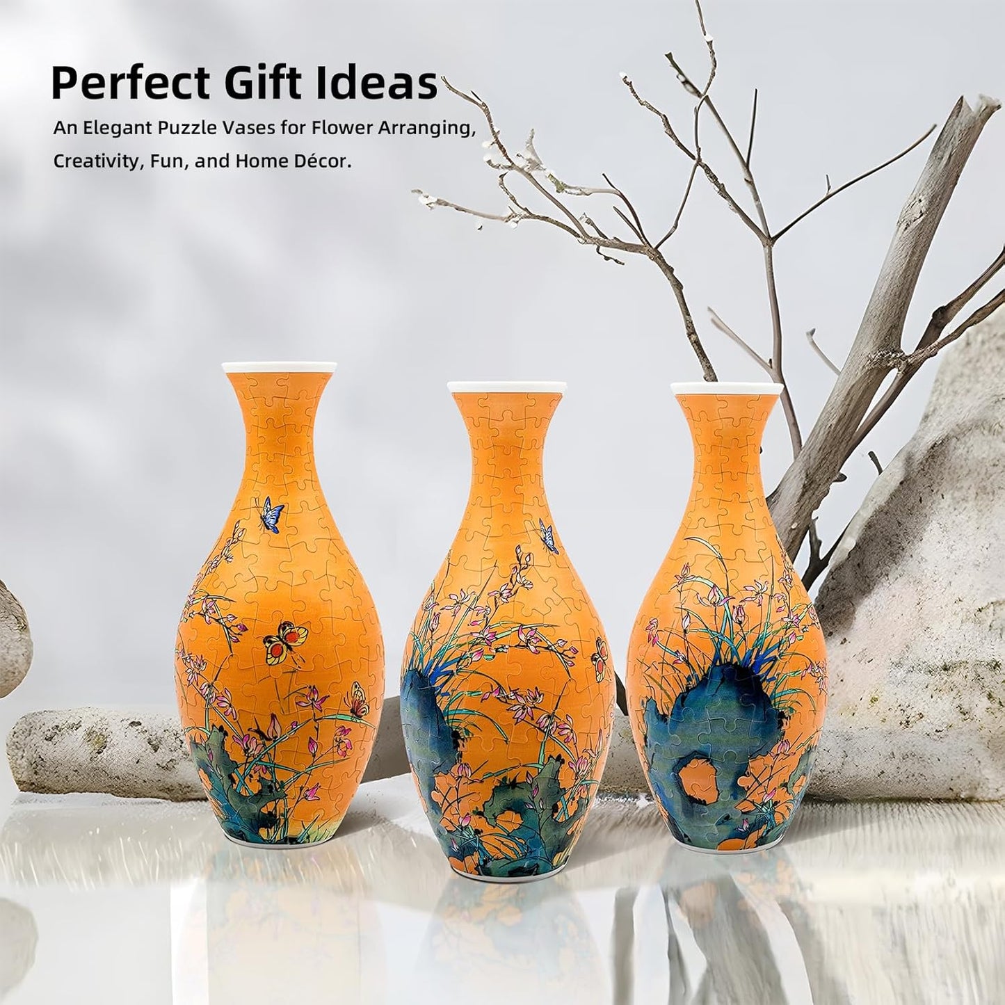 B4: DIY Vase Kit for Unique Home & Office Decor, Creative Gift for Mom, Women & Men, 4D Jigsaw Craft for Arts